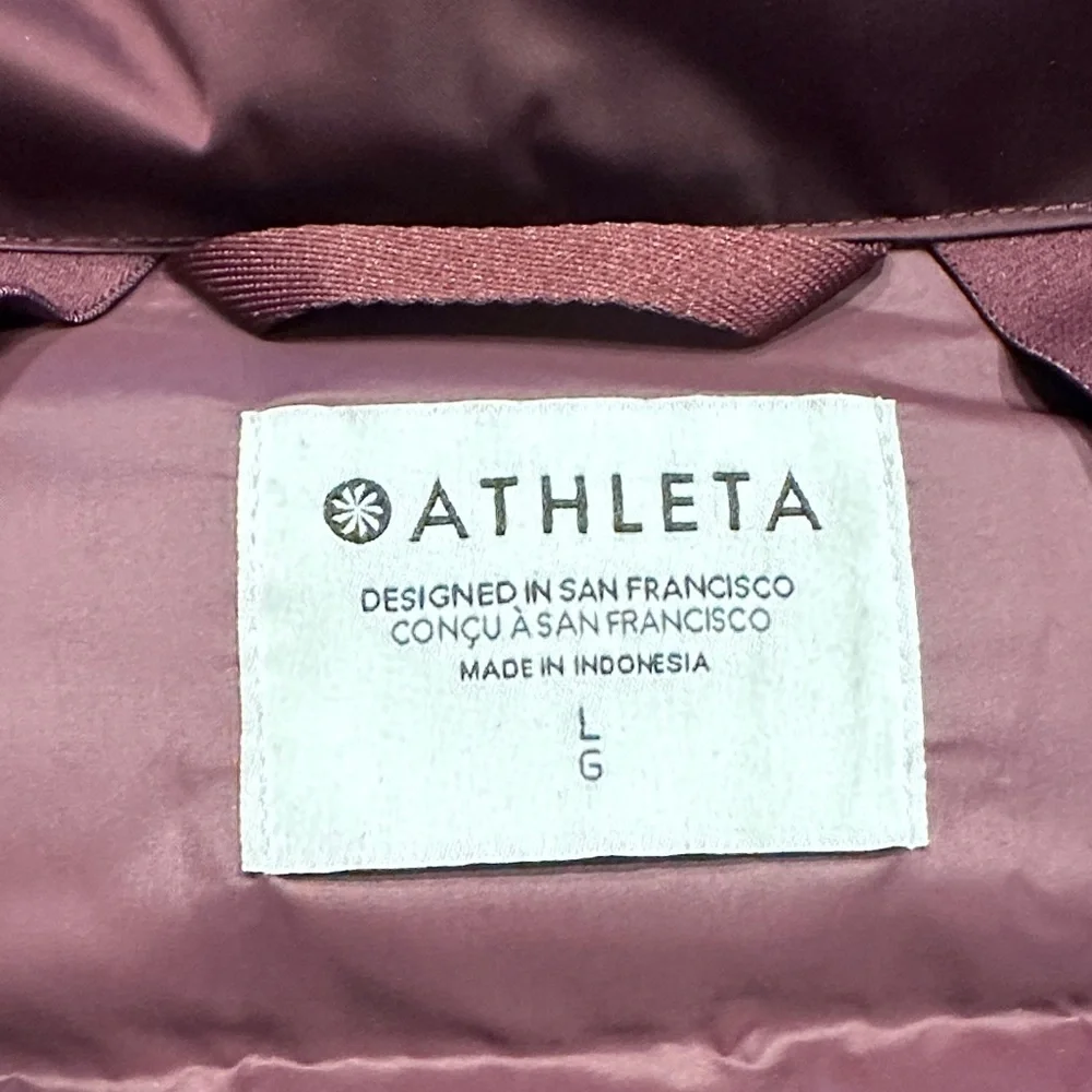 Athleta Deep Burgundy Puffer Jacket - Picture 3 of 5